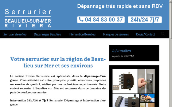 Trouvez un serrurier pour vous dépanner à Beaulieu sur Mer