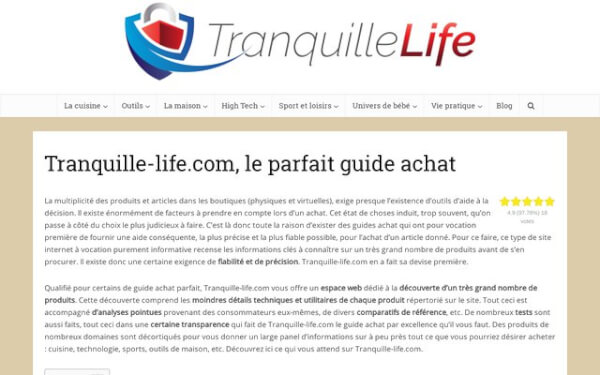 tranquille-life.com, guide d’achat