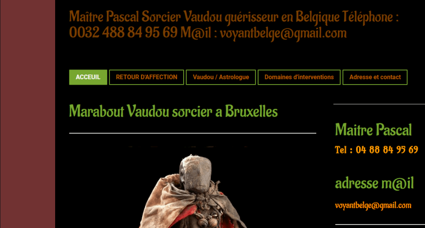 Marabout vaudou sorcier à Bruxelles
