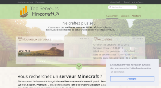 Guide pour trouver un serveur Minecraft