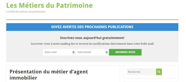 Site sur les différents métiers du patrimoine